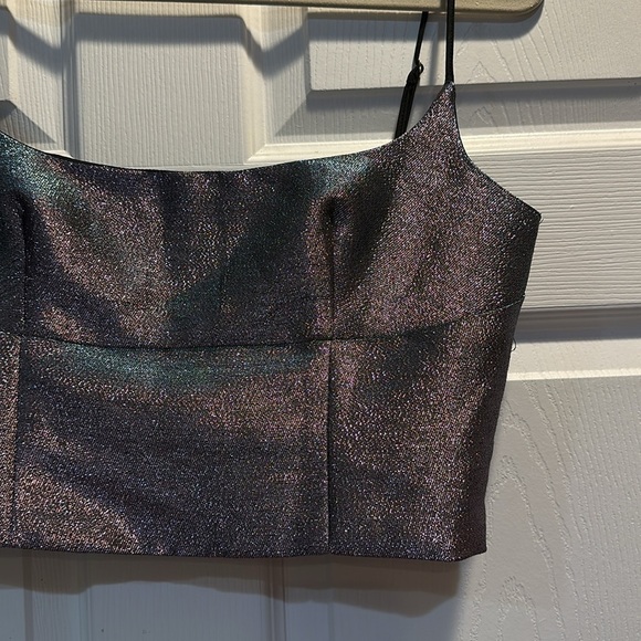 NWT! Superdown Revolve Metallic Bustier Corset Top L Sparkle - Picture 5 of 9